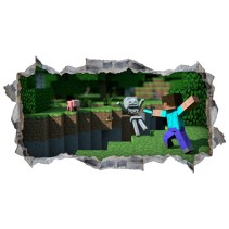 Vinilos y pegatinas agujero 3d videojuego minecraft